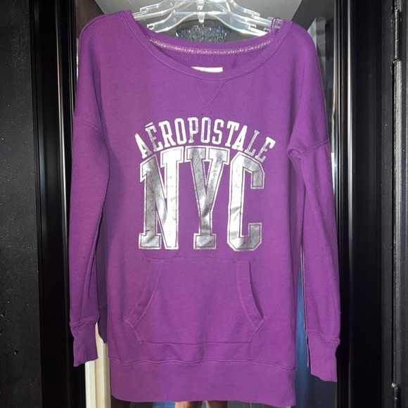 🔥3 for $25🔥 (EUC) PURPLE AEROPOSTALE SWEATSHIRT WITH FRONT POCKETS SZ M - Picture 1 of 4